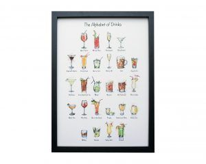 Alphabet of Drinks Black Frame