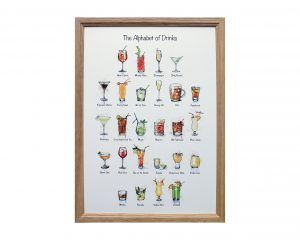 Alphabet of Drinks Wood Frame