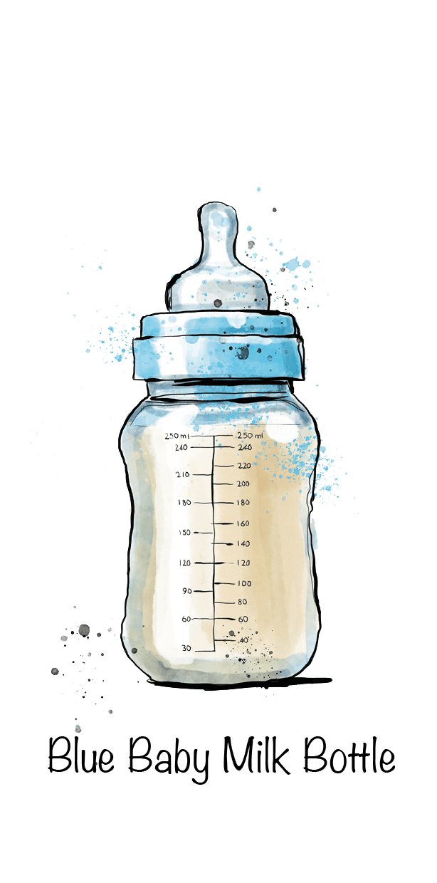 Blue Baby Milk Bottle