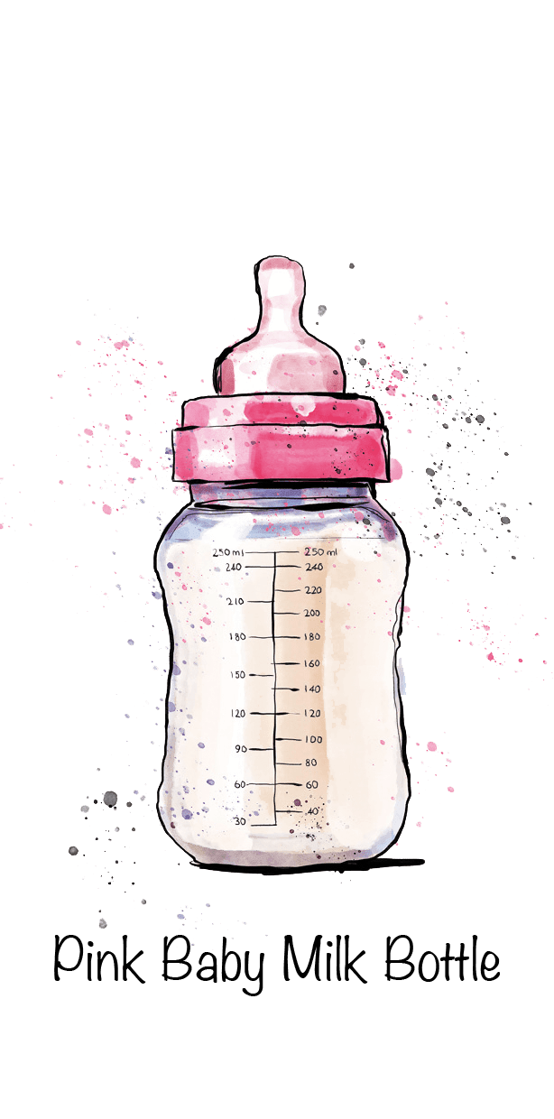 Pink Baby Milk Bottle