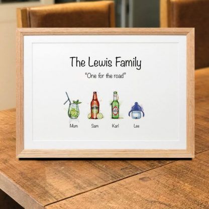 A3 Drinks Print - Framed - Image 2