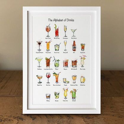 The Alphabet of Drinks A3 Print - Framed - Image 2