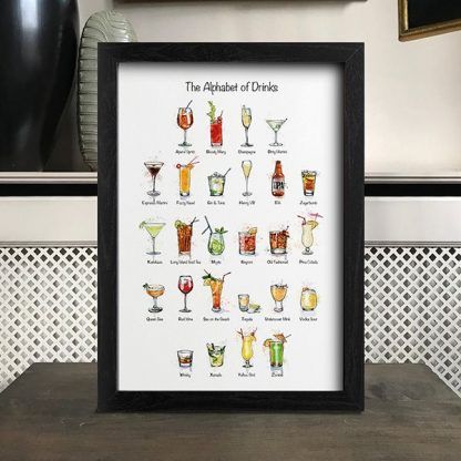 The Alphabet of Drinks A4 Print - Framed - Image 3