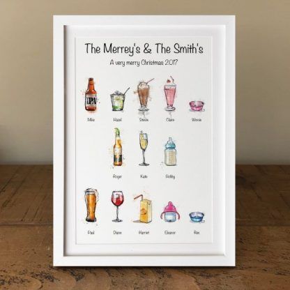 A3 Drinks Large Group Framed - Image 2