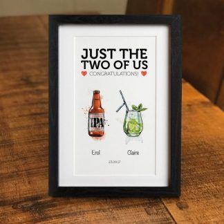 Wedding A4 Drinks Print Framed