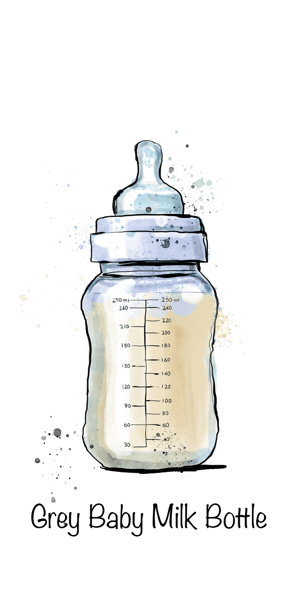 Grey Baby Milk Bottle