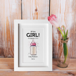 New baby Drinks Print Portrait A5