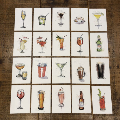 20 Cocktails and Drinks Postcards