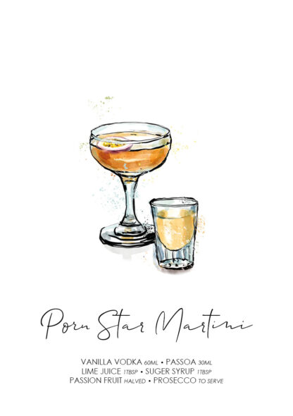 Porn Star Martini Cocktail Print - Image 2